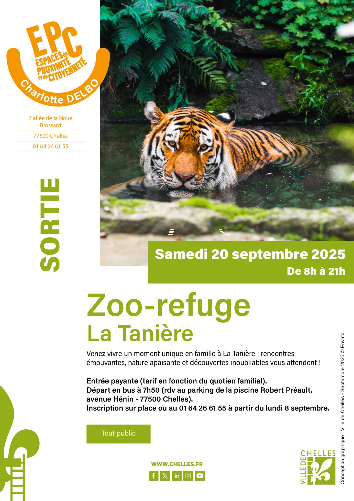 affiche sortie zoo tanière EPC