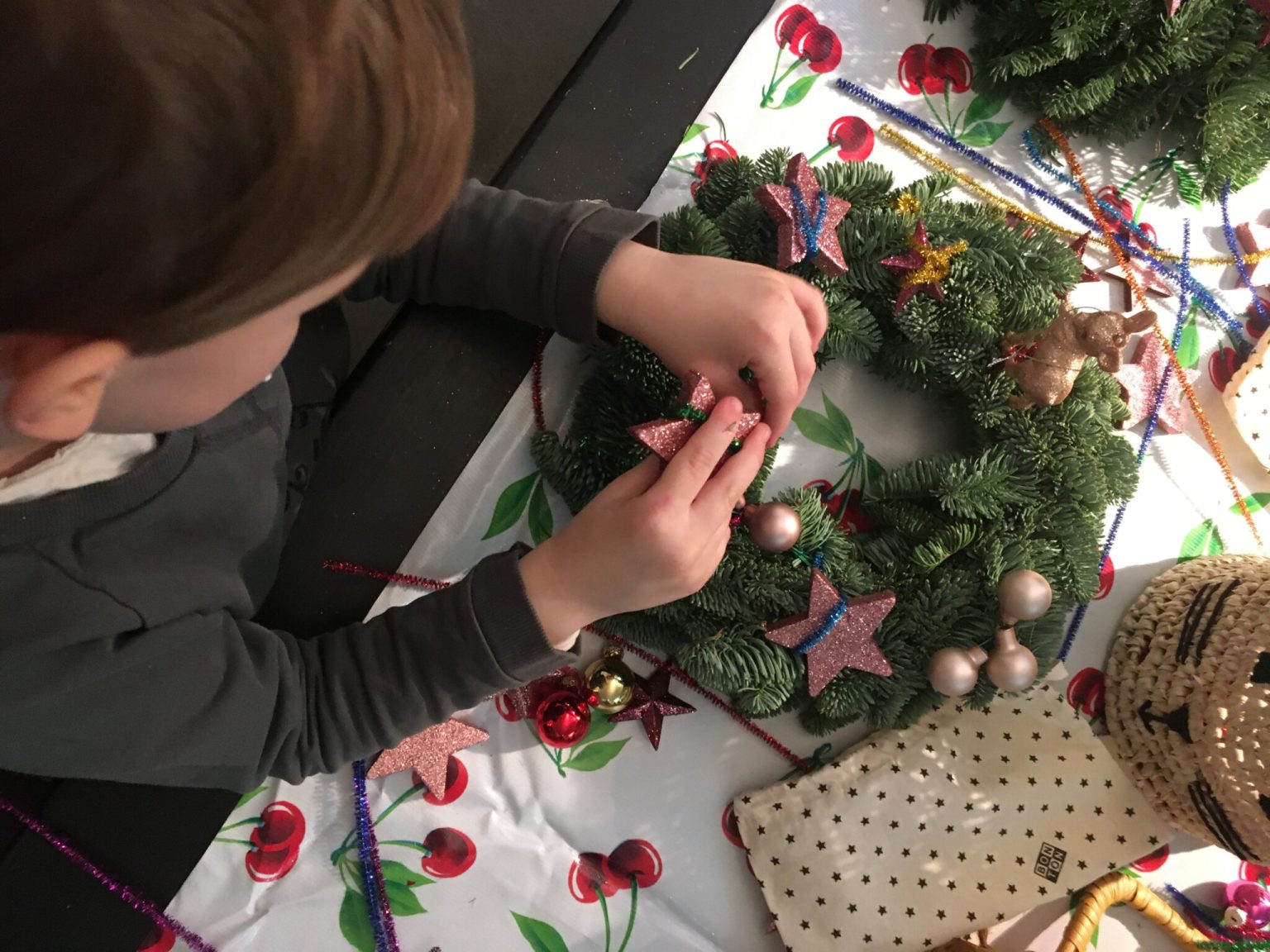 atelier couronne Noël