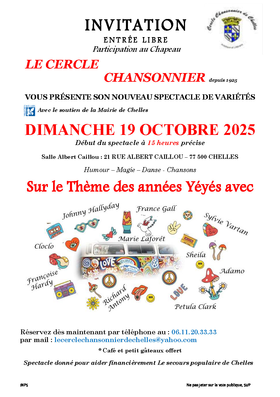 affiche cercle chansonnier années yéyés