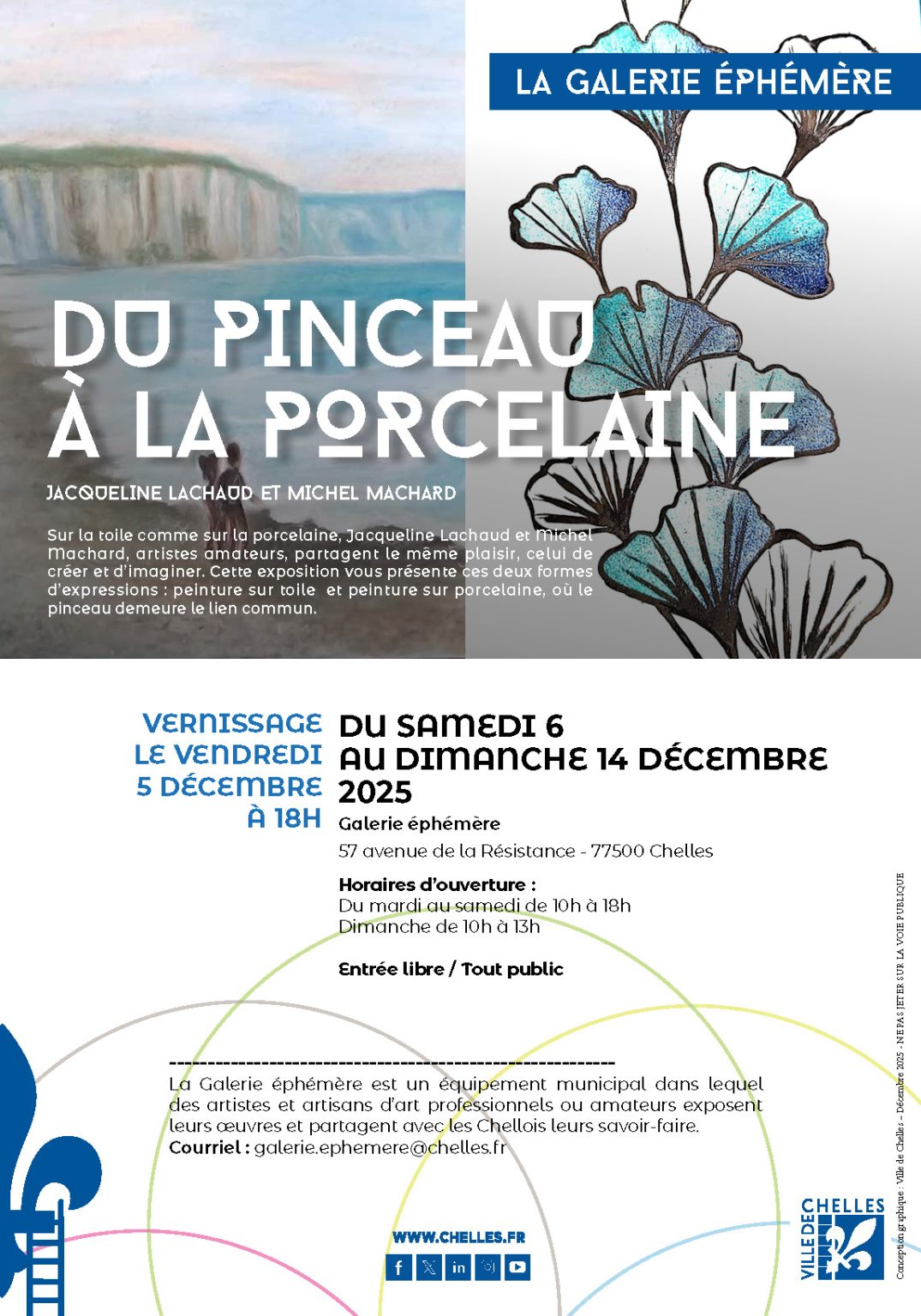 affiche exposition du pinceau à la porcelaine