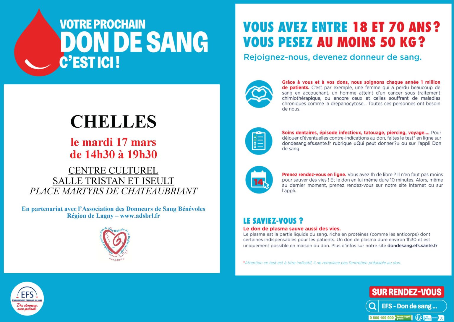 Annonce_CHELLES 1703 Prise de sang
